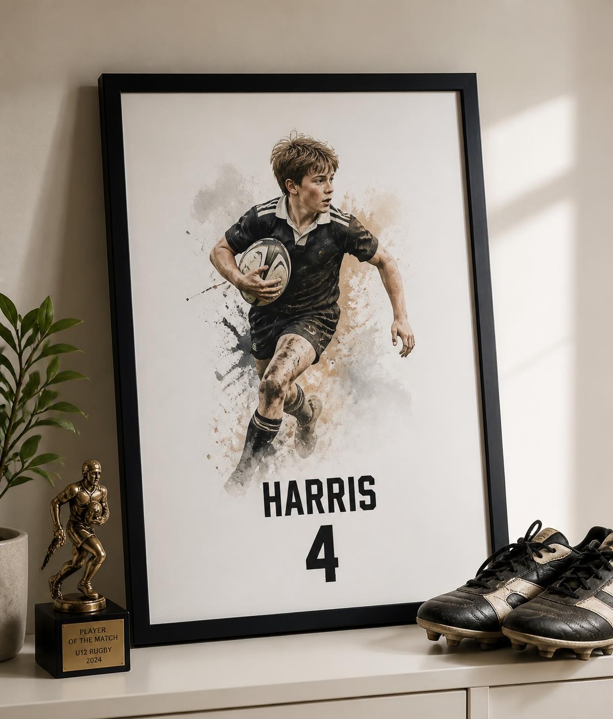 Playprints Signature rugby artwork