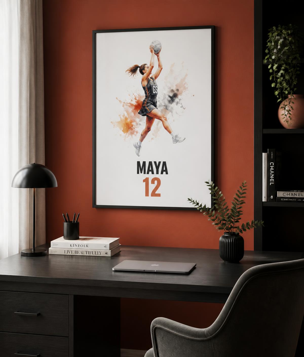 Playprints Signature netball artwork
